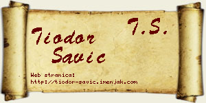 Tiodor Savić vizit kartica